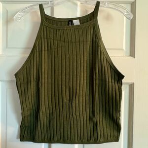Ribbed halter tank top